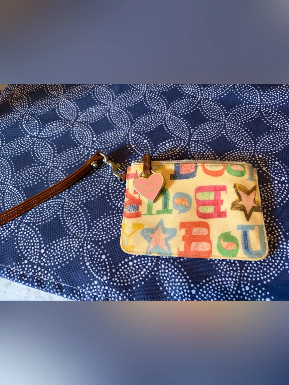 Y2k Dooney and Bourke Retro Doodle Mini Wristlet